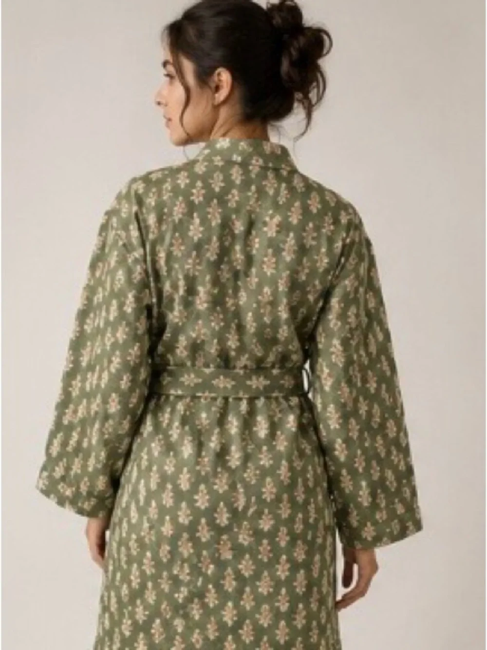 Floral Waffle Bath Robe Green/Pink - Threshold - Picture 8 of 13
